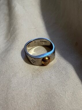 Louis Vuitton Gold and Silver Tone Dome Ring